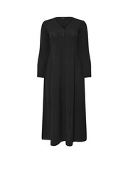 Yours Curve Black Henley Ribbed Swing Maxi Dress - Image 4 of 5