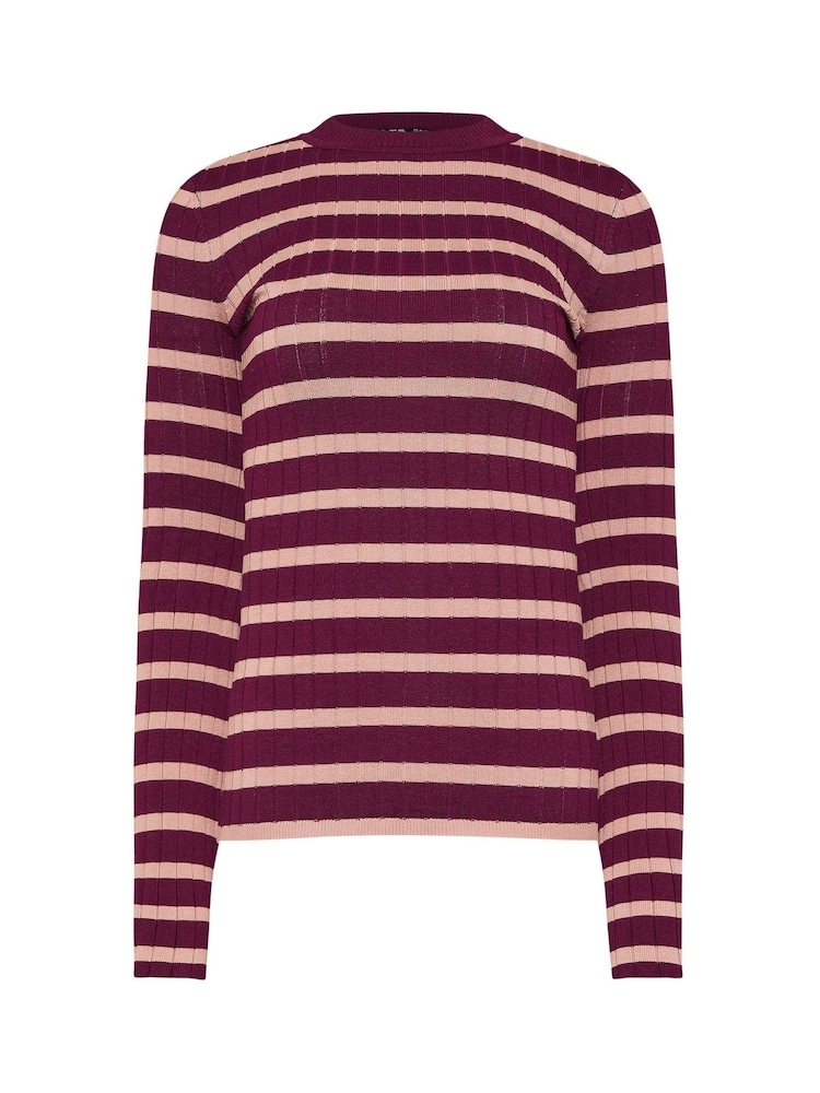 Long Tall Sally Red Stripe Ribbed Jumper - Image 5 of 5