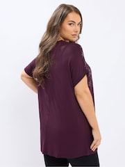 Yours Curve Purple Star Hot Fix Grown On T-Shirt - Image 3 of 5