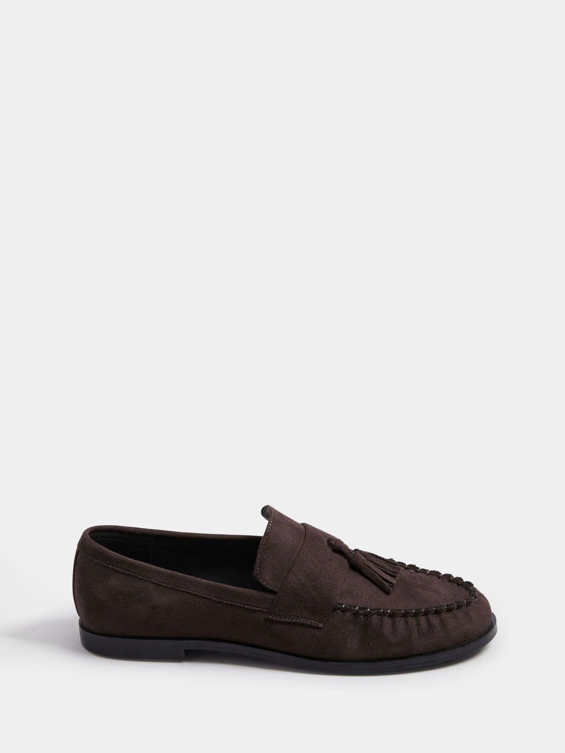 Long Tall Sally Women's Brown Flat Loafers In Standard Fit In Size 9 - Image 3