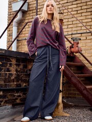 Long Tall Sally Blue Tie Waist Wide Leg Jeans - Image 2 of 5