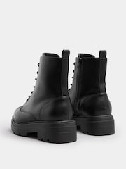 Yours Curve Black Extra-Wide Fit Chunky Lace Up Boots - Image 3 of 4