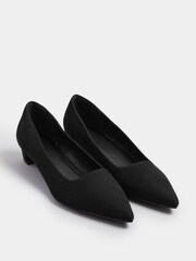 Long Tall Sally Black Point Block Micro Court Heel Shoes - Image 2 of 4