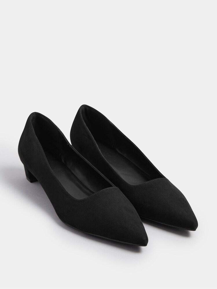 Long Tall Sally Black Point Block Micro Court Heel Shoes - Image 2 of 4