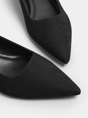Long Tall Sally Black Point Block Micro Court Heel Shoes - Image 4 of 4