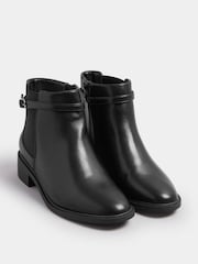 Yours Curve Black Extra Wide Fit Buckle Elastic Boots - Image 3 of 5