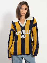 PixieGirl Petite Blue Vertical Stripe Seville Jumper - Image 1 of 5