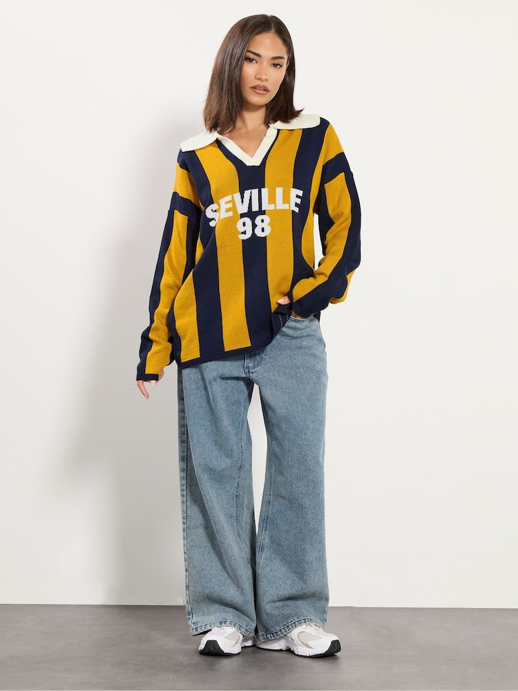 PixieGirl Petite Blue Vertical Stripe Seville Jumper - Image 2 of 5