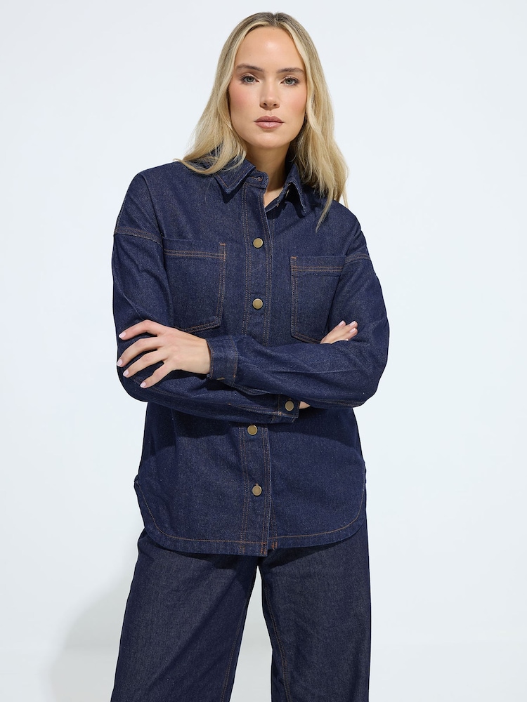 Long Tall Sally Blue Denim Shacket - Image 1 of 2