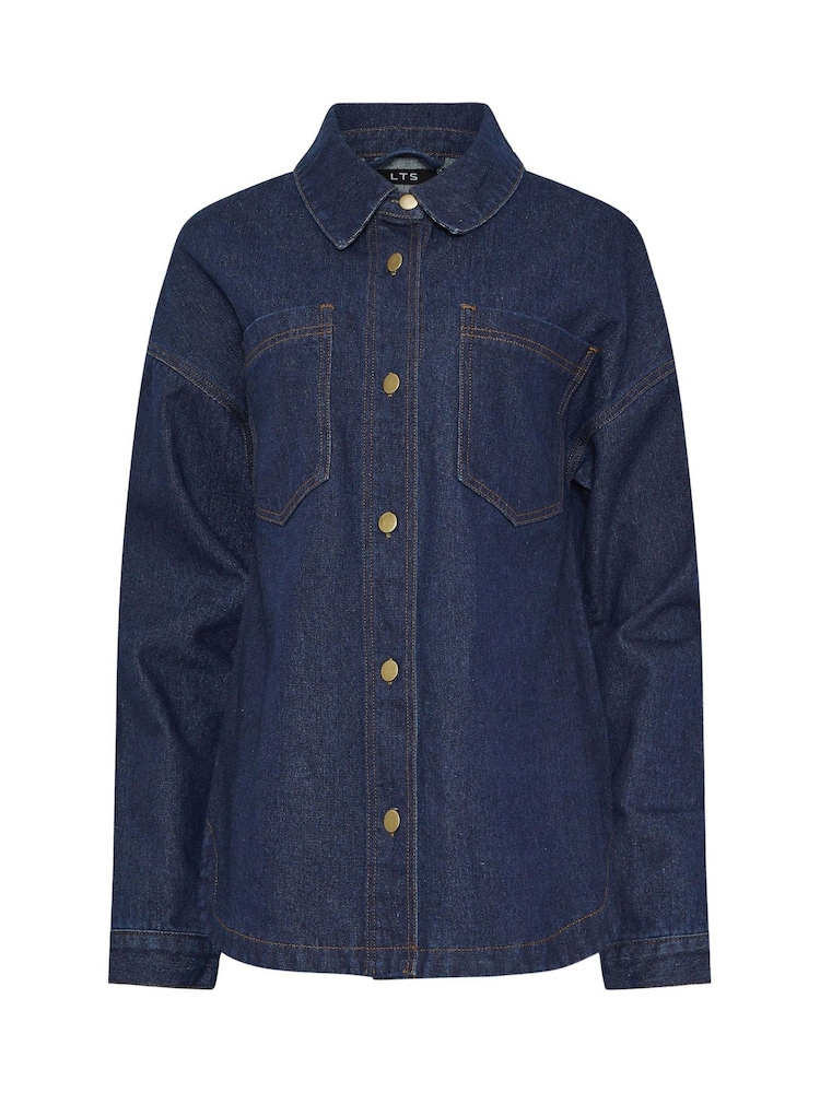 Long Tall Sally Blue Denim Shacket - Image 2 of 2