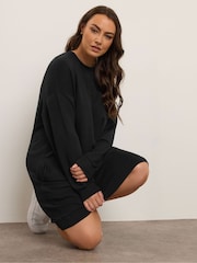 Yours Curve Black Sweatshirt Dress - Image 1 of 5