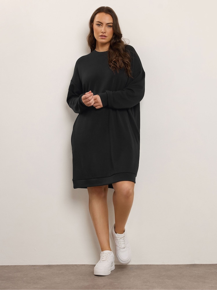 Yours Curve Black Sweatshirt Dress - Image 2 of 5