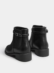 Yours Curve Black Wide Fit Buckle Elastic Boots - Image 3 of 4