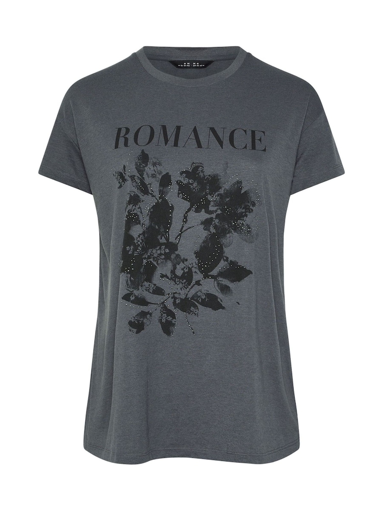 Yours Curve Grey Placement Core T-Shirt - Image 5 of 5