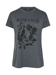 Yours Curve Grey Placement Core T-Shirt - Image 6 of 6