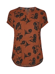 Yours Curve Orange Notch Neck Top - Image 5 of 5