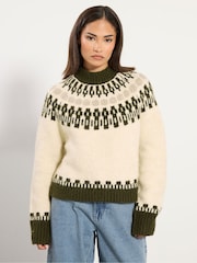 PixieGirl Petite Natural Fairisle Jumper - Image 2 of 6