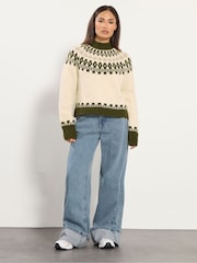 PixieGirl Petite Natural Fairisle Jumper - Image 3 of 6