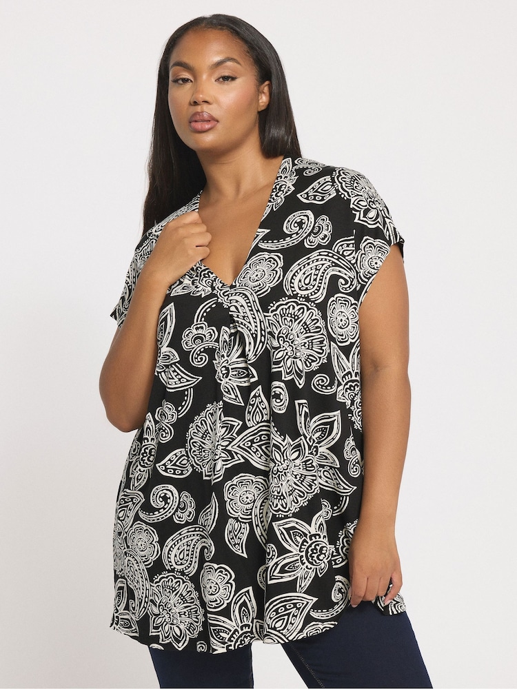 Blusa texturizada Yours Curve com pregas frontais - Imagem 1 de 5