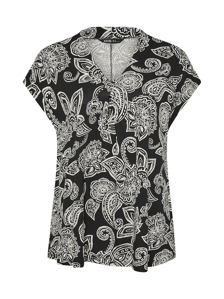 Blusa texturizada Yours Curve com pregas frontais - Imagem 5 de 5