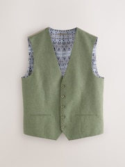 Verde - Textured Linen Blend Waistcoat - Imagen 5 de 8