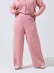 Yours Curve Pink Limited Leopard Knitted Trousers - Image 3 of 5