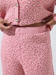 Yours Curve Pink Limited Leopard Knitted Trousers - Image 4 of 5