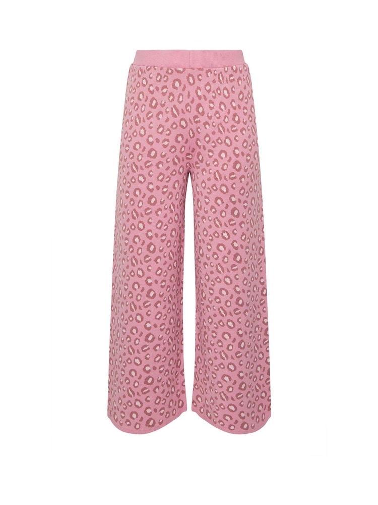 Yours Curve Pink Limited Leopard Knitted Trousers - Image 5 of 5