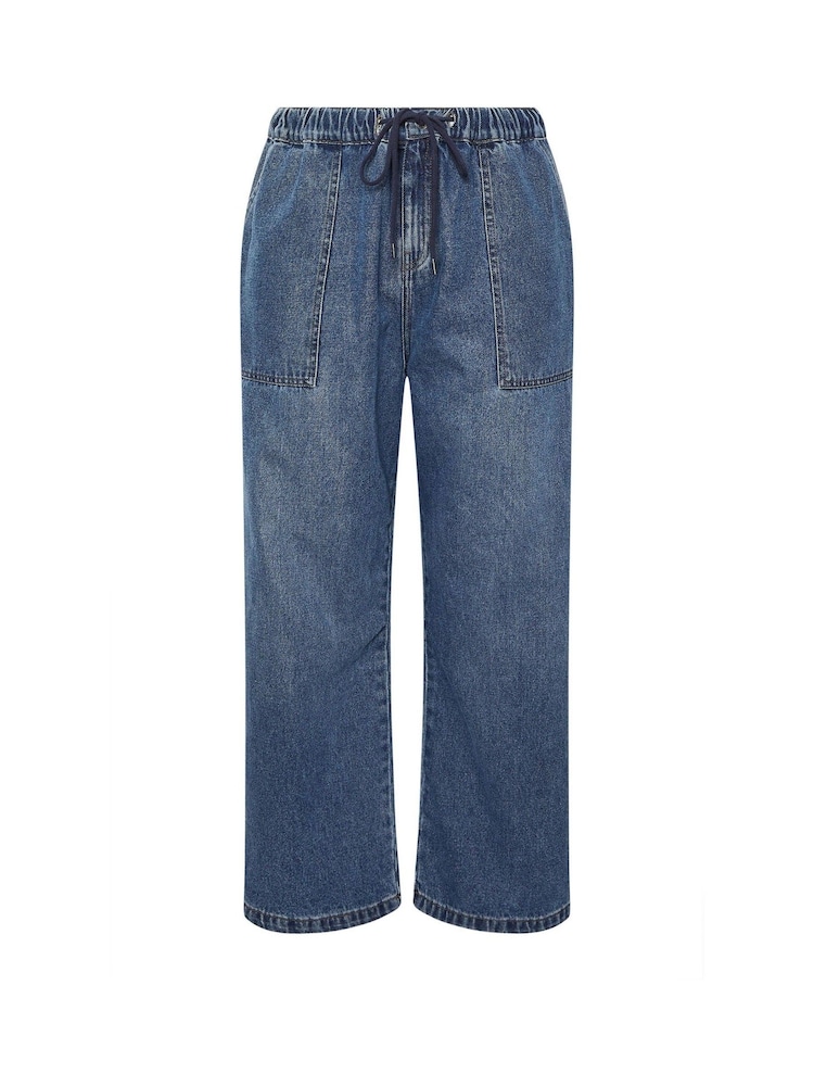 Yours Curve Wide Leg Tie Waist Jeans - Bild 6 von 6