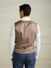 Stone Textured Linen Blend Waistcoat - Image 4 of 4