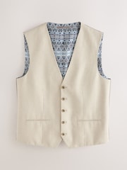 Stone Textured Linen Blend Waistcoat - Image 5 of 8