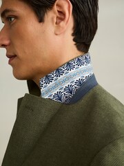 Green Slim Fit Textured Linen Blend Blazer - Image 5 of 11