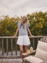 Blau - Tanktop-Überwurf mit Muschelmuster - Bild 3 von 9