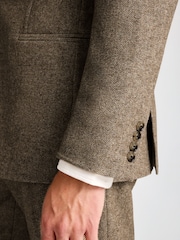 MOSS Tailored Fit Gold Herringbone Tweed Jacket - Image 4 of 4
