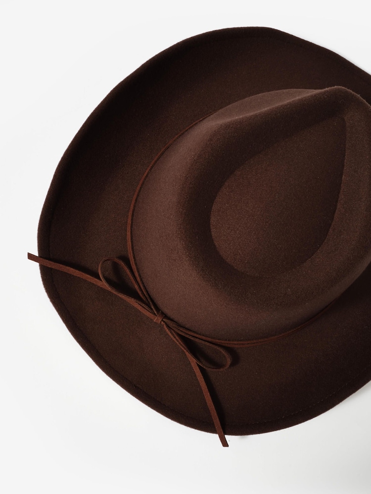 Nine West  chocolate brown Fedora, hat,New Nine West Packable Fedora - Macy main image 4
