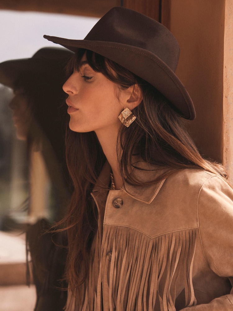 Mint Velvet Brown Cowboy Hat - Image 5 of 5
