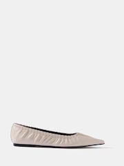 Mint Velvet Grey Arella Leather Ballet Flat Shoes - Image 1 of 4