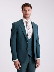 MOSS Blue Tailored Fit Teal Flannel Jacket - Image 4 of 7