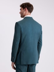 MOSS Blue Tailored Fit Teal Flannel Jacket - Image 6 of 7