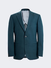 MOSS Blue Tailored Fit Teal Flannel Jacket - Image 7 of 7
