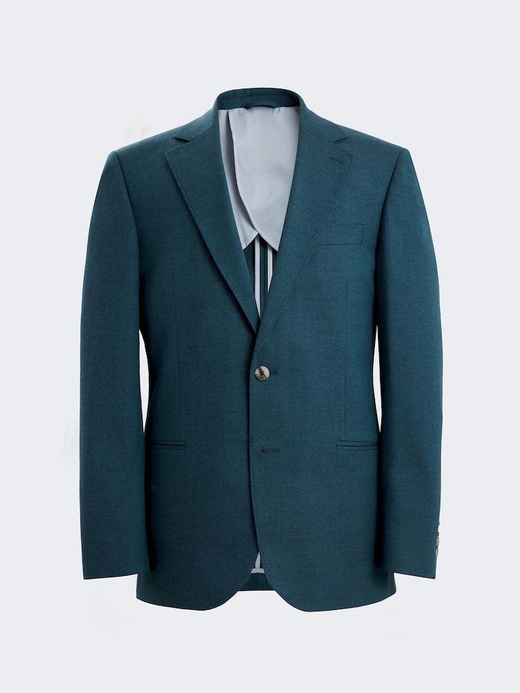 MOSS Blue Tailored Fit Teal Flannel Jacket - Image 7 of 7