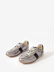 Mint Velvet Silver Kiko Leather Trainers - Image 4 of 6