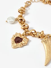 Mint Velvet Gold Tone Statement Charm Bracelet - Image 3 of 4