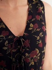 Mint Velvet Red Rose Print Midi Dress - Image 3 of 8