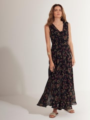 Mint Velvet Red Rose Print Midi Dress - Image 5 of 8