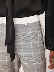 Mint Velvet Grey Checked Flared Trousers - Image 3 of 6