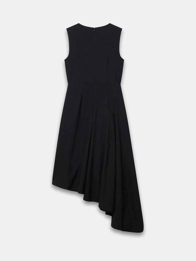 Mint Velvet Black Asymmetric Midi Dress - Image 7 of 7