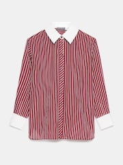 Mint Velvet Red Burgundy Striped Long Sleeve Shirt - Image 7 of 8