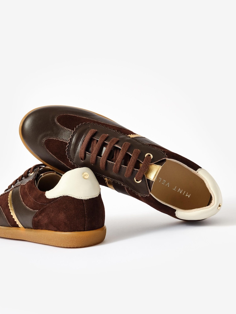 Mint Velvet Brown Lucia Suede Trainers - Image 4 of 4 Mint Velvet Brown Lucia Suede Trainers - Image 4 of 4