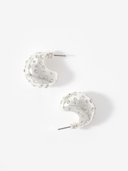 Mint Velvet Silver Tone Crystal Statement Earrings - Image 2 of 4